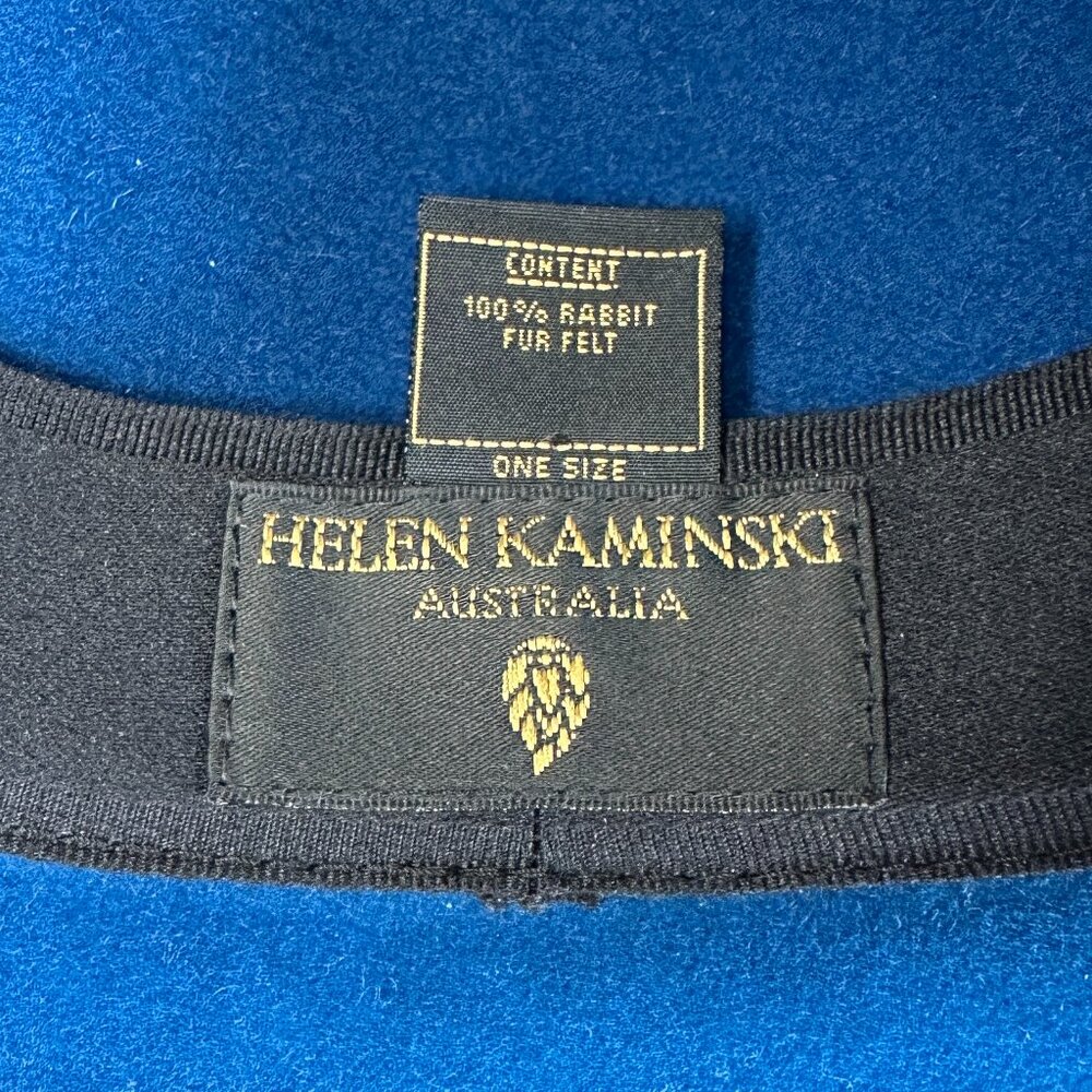 Helen Kaminski Rabbit Felt Fedora Hat Blue O/S - Picture 9 of 10